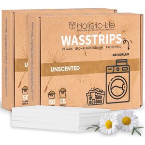 Natuurlijke Wasmiddeldoekjes - Ongeparfumeerde Wasstrips 128 Wasbeurten Incl. Wasverzachter – Wasmiddel Wasdoekjes – Vegan – Zero Waste