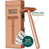 Safety Razor + 20 RVS Scheermesjes – Vrouw & Mannen – Scheren – Zero Waste Scheermes – Duurzaam Cadeau – Double edge blades