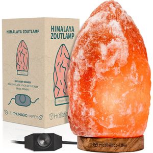 Dimbare Grote Zoutlamp 3-5KG Himalayazout– Tafellamp – Sfeerlamp – Himalaya Zoutsteen Nachtlampje – Dimbaar – Incl. E-book – Cadeau