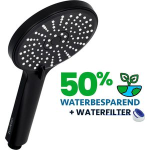 EcoRain Waterbesparende Douchekop Mark 12 cm - Zwart - 4654