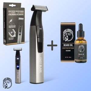 Barnie Cosmetics® Easy Blade | Professionele Baardtrimmer - Incl. Luxe baardolie - Draadloos - Waterdicht - Instelbare Lengte - Voor mannen - Stil