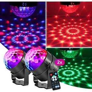 Discolamp LED Roterende Discobal - USB - Feestverlichting - 2 STUKS