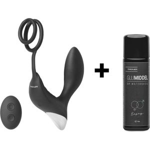 Time 4 Joy® Prostaat Vibrator mannen - Prostaat Stimulator - Sex toys voor mannen - Buttplug & Cockring - Met Afstandsbediening - Zwart - Inclusief spannend E-book - Inclusief Glijmiddel 100ML