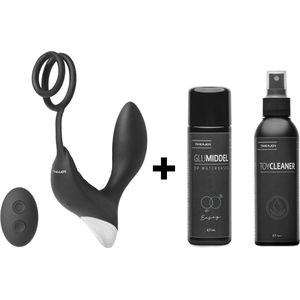 Time 4 Joy® Prostaat Vibrator mannen - Prostaat Stimulator - Sex toys voor mannen - Buttplug & Cockring - Met Afstandsbediening - Zwart - Inclusief spannend E-book - 100ML Glijmiddel op Waterbasis & 150ML Toycleaner