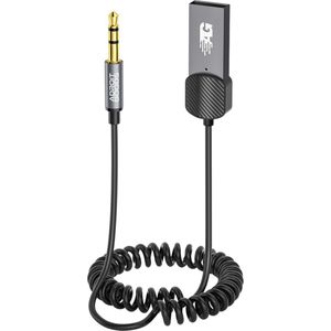 AdroitGoods USB Bluetooth Aux Receiver Ontvanger - Auto - Bluetooth 5.0 Zender - Transmitter - Kabel - Carkit