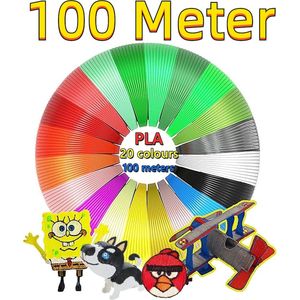 Rainbecom PLA Filament 1.75mm - 20 Kleuren - 100 Meter - 3D Pen Filament