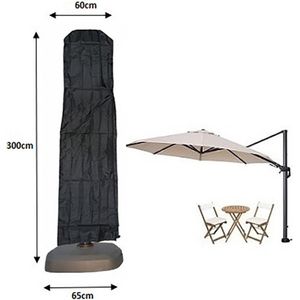 Maxxcovers Parasolhoes Voor Zweefparasol - Met Stok en Rits - Zwart - 250x55 cm (HxB) - Waterdicht