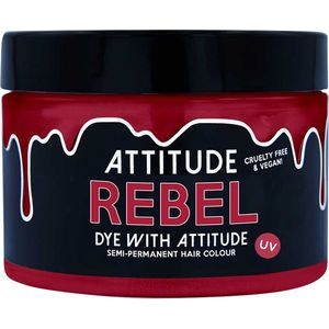 Attitude Hair Dye | Veganistische en dierproefvrije semi-permanente haarverf met conditioner | Levendige haarkleur voor alle haartypes | Lokaal Geproduceerd | Kleurconditioner | Rebel UV Rood | 135ml