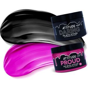 Attitude Hair Dye - POP ROCK Duo Semi permanente haarverf combi - Zwart/Roze