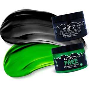 Attitude Hair Dye - NU METAL Duo Semi permanente haarverf combi - Zwart/Groen
