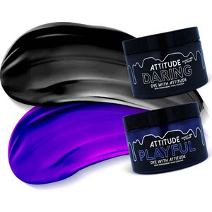 Attitude Hair Dye - WITCH HOUSE Duo Semi permanente haarverf combi - Zwart/Paars