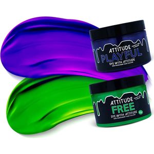 Attitude Hair Dye - JOKER Duo Semi permanente haarverf combi - Paars/Groen