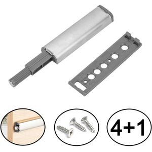 NOVOB® Magnetische druksnappers (4 + 1 stuks) Incl. schroeven - Magneetsnapper - Deurbuffer - Magneetsluiting - Deurmagneet - Deursluiter - Push to open - Deursnapper | Voor keukenkast en keukenlades