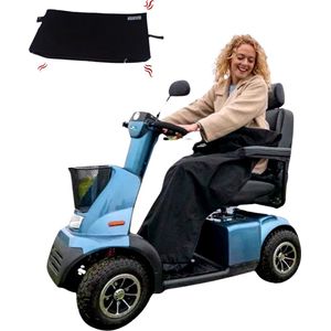 Belieff - Scootmobiel Deken - Zwart - Met Heating Systeem - Waterdicht - Winddicht - Fleece Gevoerd