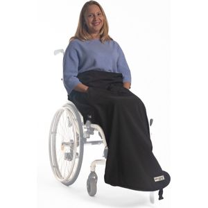 Belieff Rolstoel Deken - Rolstoeldeken - Voetenzak Rolstoel Volwassene - Rolstoelzak - Beenkleed - Wind- en Waterdicht - Fleece - Dichte Zak - Zwart - Medium
