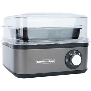 KitchenApp Eierkoker elektrisch - Geschikt voor 8 eieren - Met timer - Inclusief maatbekertje - Zilvergrijs