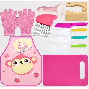 De 2 Lalas - Kindermessen - kinderen koken - kookset -11 delig XL kookset voor kinderen - 3 messen - handschoenen - messenset - set messen voor kinderen - sinterklaas cadeau voor kinderen - kerstcadeau voor kinderen - koken - speelgoed