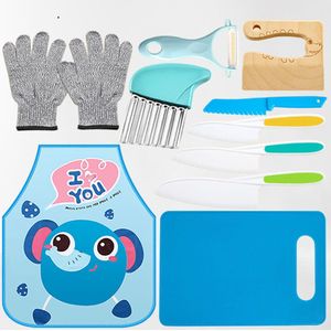 De 2 Lalas - Kindermessen - kinderen koken - kookset -11 delig XL kookset voor kinderen - 4 messen - handschoenen - messenset - set messen voor kinderen - sinterklaas cadeau voor kinderen - kerstcadeau voor kinderen - speelgoed