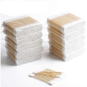 1000x Wattenstaafjes - Hout - Bamboe - Milieuvriendelijk - 10x 100 stuks (1000 wattenstaafjes)