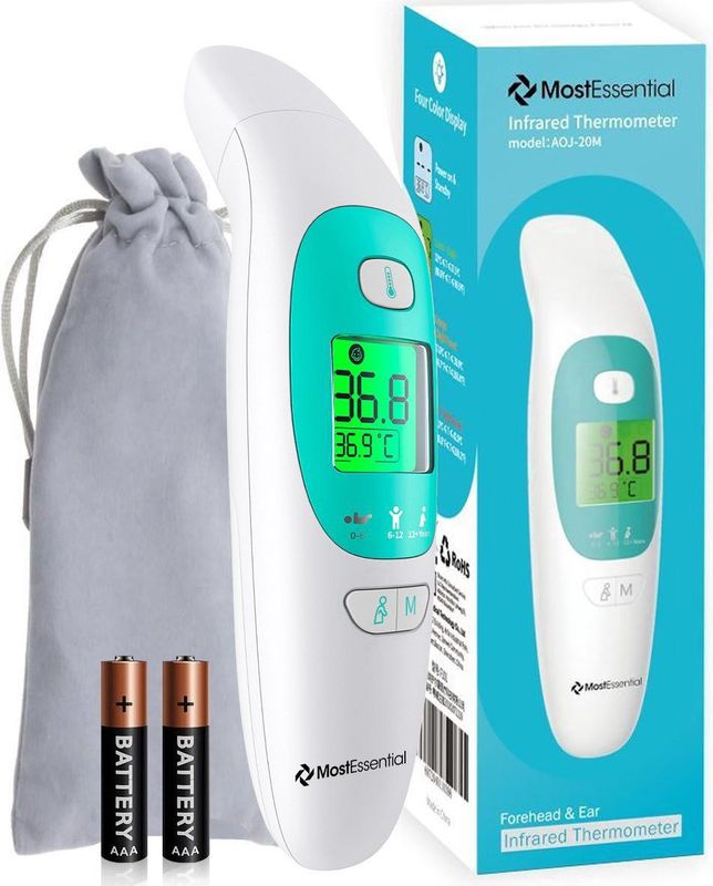MostEssential - Digitale Koortsthermometer - Oorthermometer & Voorhoofd - Contactloos