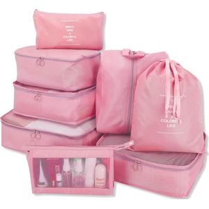 LaCardia Packing Cubes Roze - Koffer Organizer Set - Bagage Organizers - Compression Cube - Travel Backpack Organizer - 8-delig