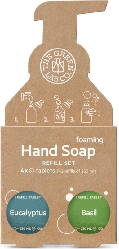 Handzeep - Eucalyptus & Basilicum - Navulset - 4 Tabletten