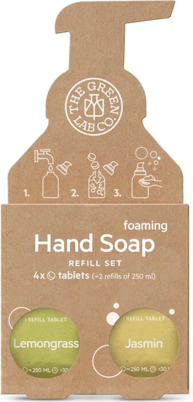 Handzeep - Navulset - Citroengras & Jasmijn - 4 Tabletten - Vegan Friendly