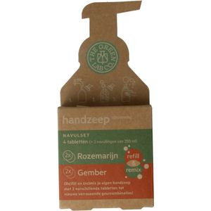 The Green Lab Co. - Navulset Handzeep Tabletten - Rozemarijn & Gember - 4 Tabletten