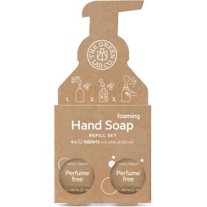 4 Handzeep Tabletten (navulset) – Parfumvrij - Duurzaam handen wassen - Duurzaam alternatief voor een fles handzeep