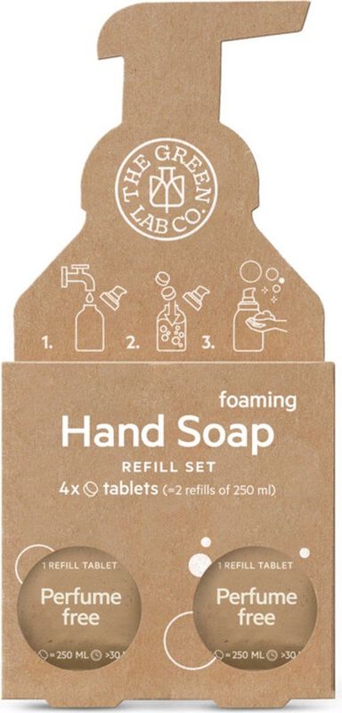 4 Handzeep Tabletten (navulset) – Parfumvrij - Duurzaam handen wassen - Duurzaam alternatief voor een fles handzeep