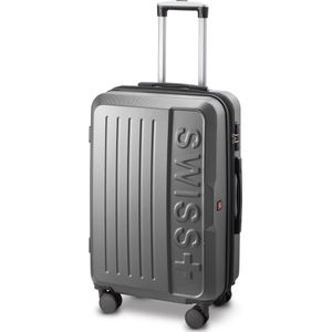 Swiss - Lausanne - Reiskoffer 68 cm - 4 Wielen - Expandable - TSA-cijferslot - Grijs