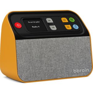 BBrain Muziekspeler - DAB+ Radio voor senioren - Aanpasbaar bedieningspaneel - Dementie radio - Muziekspeler met USB - Okergeel