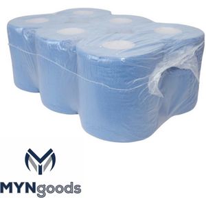 Blauwe poets papier 6 rollen in folie. MYNGOODS (Midi rollen blauw)