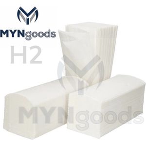 Papieren Handdoekjes voor H2 dispenser van Myngoods 100% cellulose 3560 stuks.