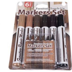 THAR Marker Set - Meubel Reparatie Stiften - 6 stiften - 6 krijtjes - Houtstift - Meubelstift