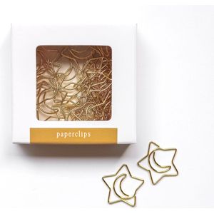 Maan Amsterdam - Paperclips ster en maan - 30 stuks - goud