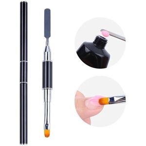 Jinius® - Polygel Kwast - Polygel Spatel - Polygel - Nagels - Polygel Penseel - 2 in 1 - Duo Kwast Met Spatel - Nail Art - Nagels - Nails