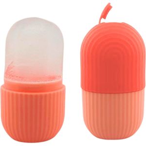 Jinius ® - Siliconen Gezicht IJs Roller - Ice Roller - Facial Roller - Face Roller Massage - Gezichtsmassage - Gezichtsroller - IJsroller - Verjonging - Strakke Huid - Oranje