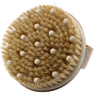 Dry Brushing - Droog Borstel - Anti Cellulitis Brush - Lichaamsborstel - Dry Brush - Borstel Met Natuurlijke Haren - Extra Massage Accessoire - Stimuleert Bloedsomloop