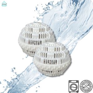 Jinius® - Ecologische Wasbol - Ecologische Wasbal - 2 stuks - Wit - Wasbal - Duurzaam - Wasmachine - Keramische Balletjes - Geen Wasmiddel
