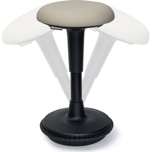 Wobblez® Wiebelkruk - Ergonomische Bureaustoel voor Bureaus met een hoogte 60-80 cm - in hoogte verstelbare bureaukruk van 43-63 cm - zwart frame - clay zitting