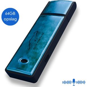 Blue Panther Voicerecorder - Opneem Apparaat Afluister Apparaat - Grijs - 64 GB