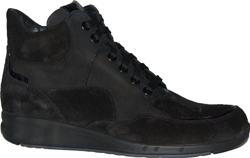 Durea - 9735 - Dames Sneakers - Zwart - Suède - Wijdte E