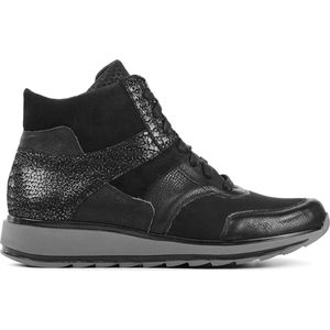 Durea - 9745 Veterschoenen - Zwart - Leer