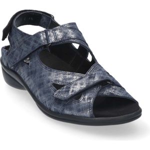 Durea - 7258 - Sportieve Sandaal - Blauw - Leer - Klittenbandsluitingen