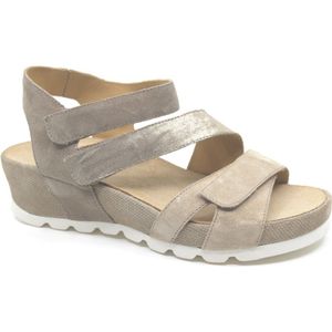 Durea 7405 028 0289 Beige combi kleurige brede dames sandalen