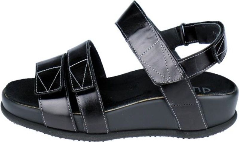 Durea - Sandaal - Zwart - Leer - Klittenbandsluitingen