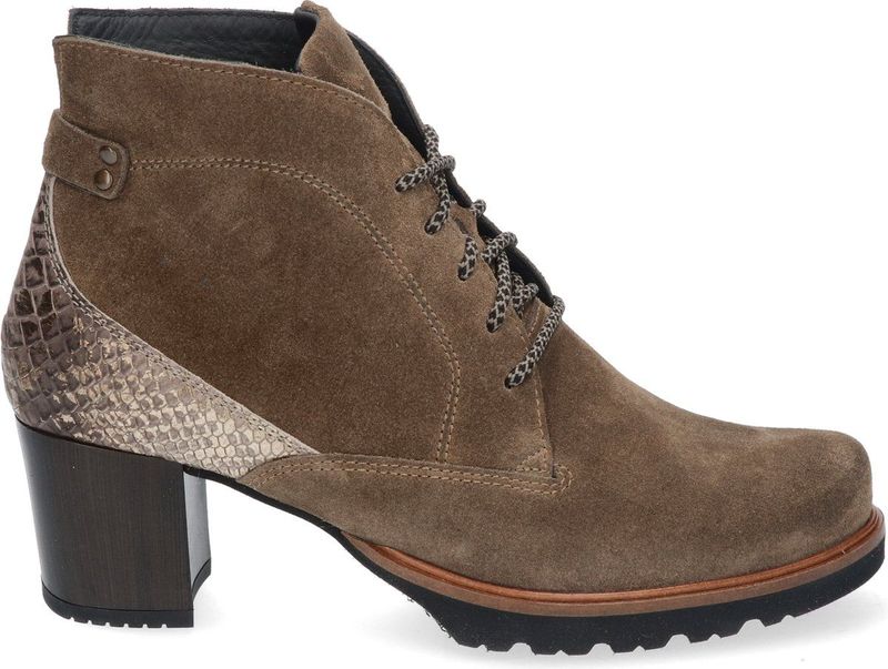 Durea - Durea Veterpump - Zwart - Leer - Hiel met Print