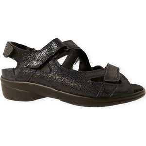 Durea - Donkerblauwe Dames Sandalen met Klittenbandsluitingen
