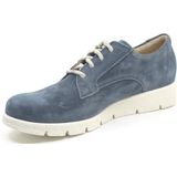 Durea - Denim Veterschoen - Blauw - Leer - Uitneembaar Voetbed